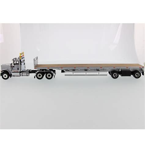 International Hx520 Tandem Flatbed Trailer Tractor Trailer Grey