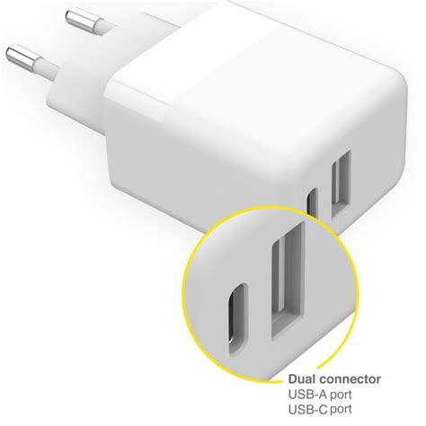 Accezz Wall Charger Oplader Usb C En Usb Aansluiting Power