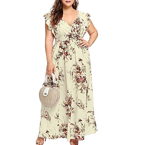 Dihao Dresses For Women 2024 Plus Size Dress Women Sleeveless V Neck