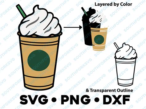 Iced Coffee Svg Png Dxf Layered By Color Cut File Clip Art Etsy