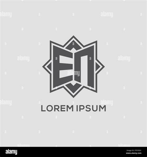 Monogram EN Logo With Eight Point Star Style Design Vector Graphic