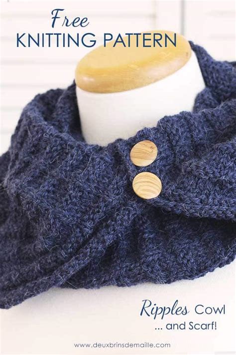 Deux Brins De Maille Free Knitting Pattern Scarf Ripples Cowl