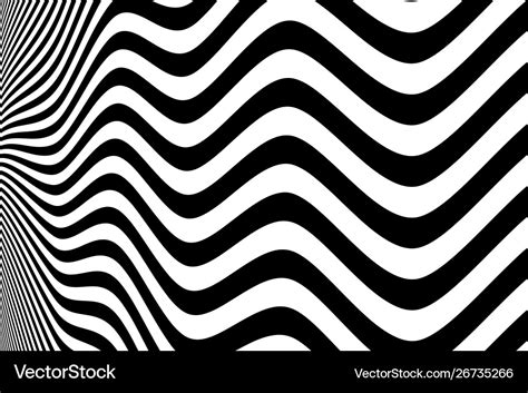 Abstract black and white wavy pattern design Vector Image