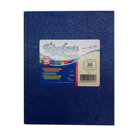 Cuaderno Escolar Triunfante Asamblea Tango 19x24 Rayado Araña T D x 48