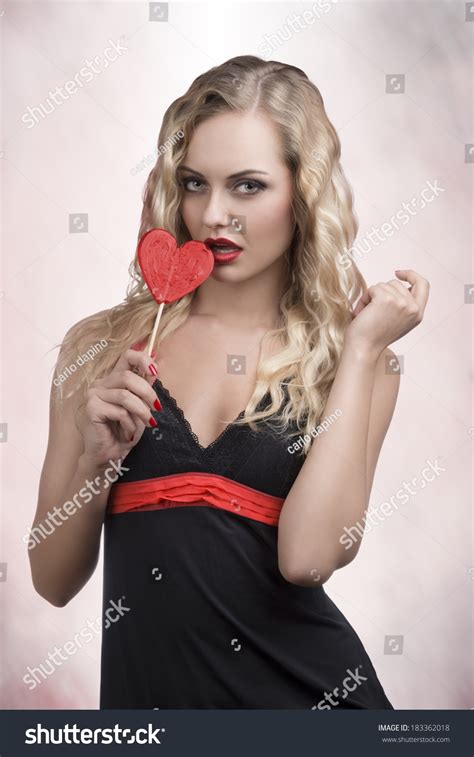 Sensual Woman Blonde Wavy Hair Heating Stock Photo Shutterstock