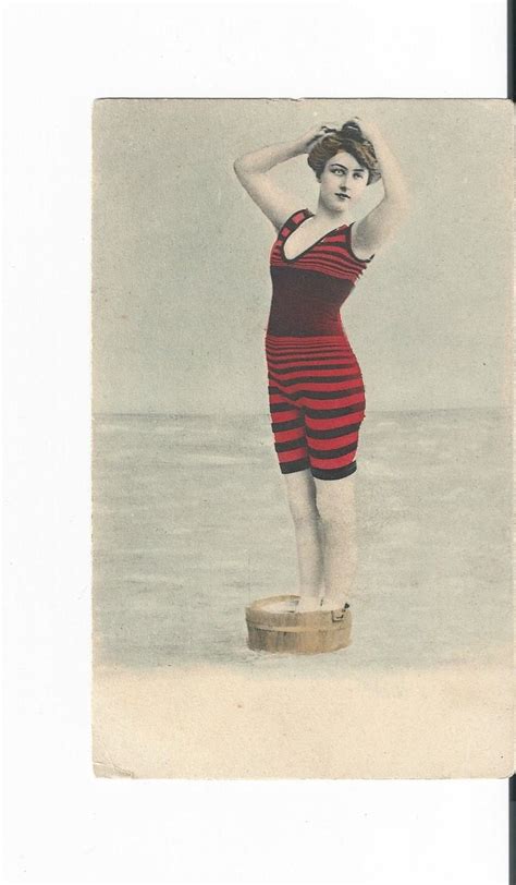 Beautiful Victorian Era Bathing Suit Beauty Postcard