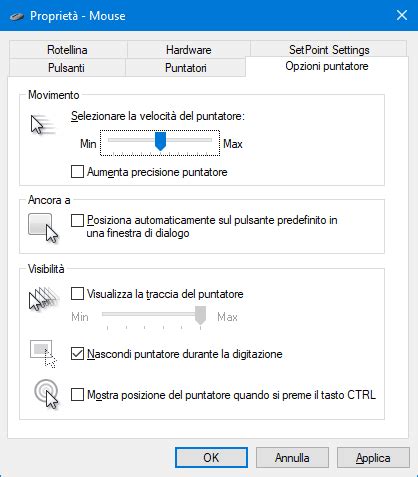 Come bloccare la velocità del puntatore del mouse in Windows