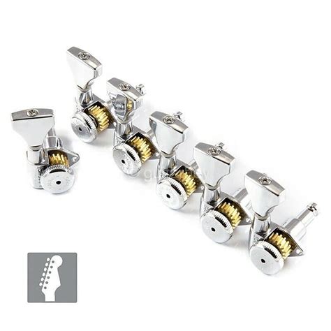 Hipshot Chrome Staggered OPEN GRIP LOCK GUITAR Machine Heads Reverb