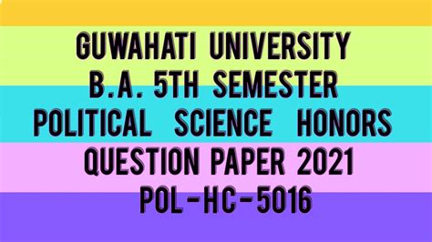 Ba Th Sem Political Science Honors Question Pepar Edu Hc