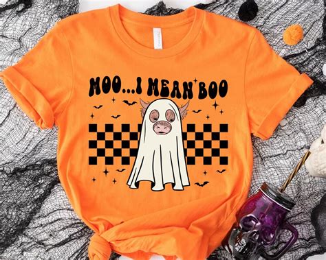 Moo I Mean Boo Svg Png Funny Halloween Svgcute Ghost Etsy