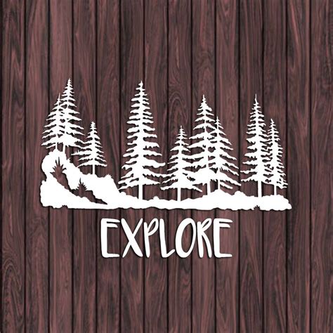 Pine Tree Decal Pine Tree Sticker Explore Decal Adventure Etsy Tree