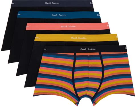 Five Pack Multicolor Artist Stripe Boxers By Paul Smith On Sale