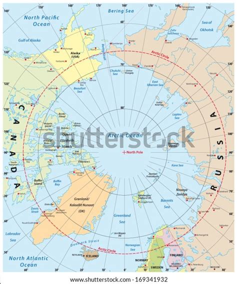 Arctic Map Stock Vector (Royalty Free) 169341932 | Shutterstock