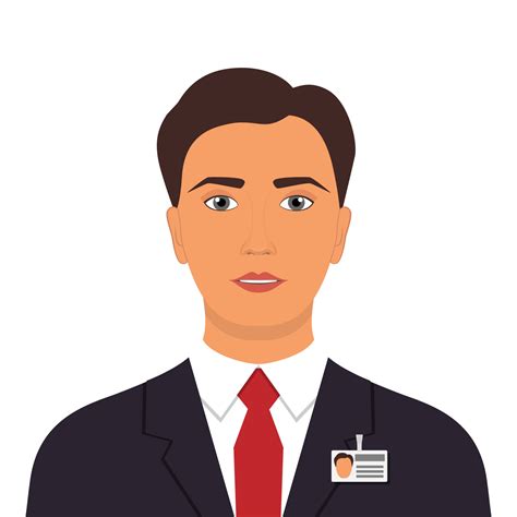 Elegant Man In Business Suit With Badge Man Business Avatar Profile