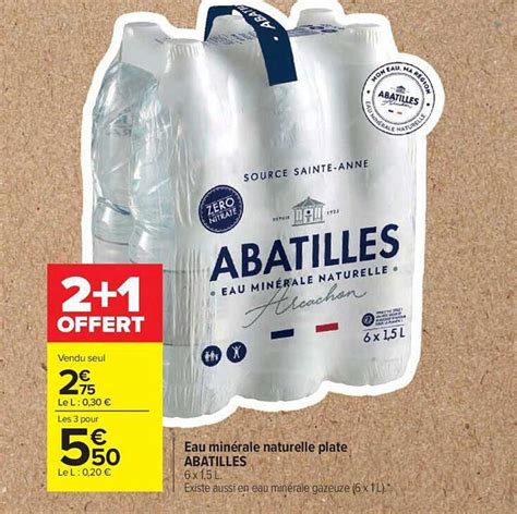 Promo Eau Min Rale Naturelle Plate Abatilles Chez Carrefour Icatalogue Fr