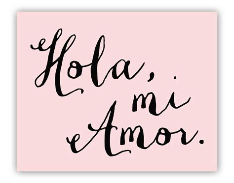 Hola mi Amor Spanish Print typography Love by theartofobservation