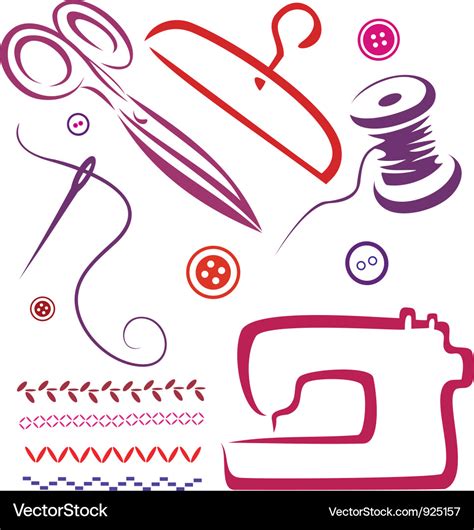 Sewing Set Royalty Free Vector Image Vectorstock