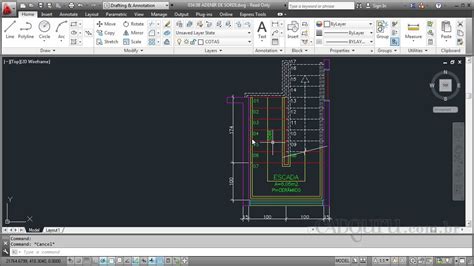 Escadas em planta Curso de AutoCAD 2013 Detalhamento Arquitetônico