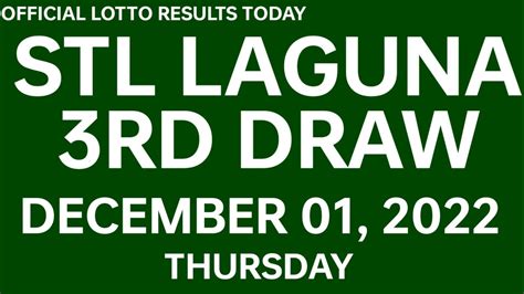 Stl Laguna Results Today December Rd Draw Lotto Stl Results