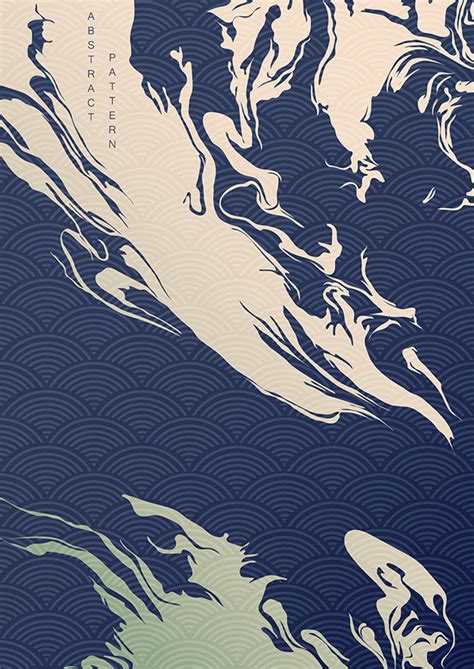 Abstract Background With Japanese Wave Pattern Vector On Behance