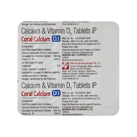 Coral Calcium D3 Tablet 15 S Price Uses Side Effects Netmeds