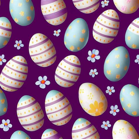 Premium Photo Seamless Easter Pattern Texture With Colored Eggs And