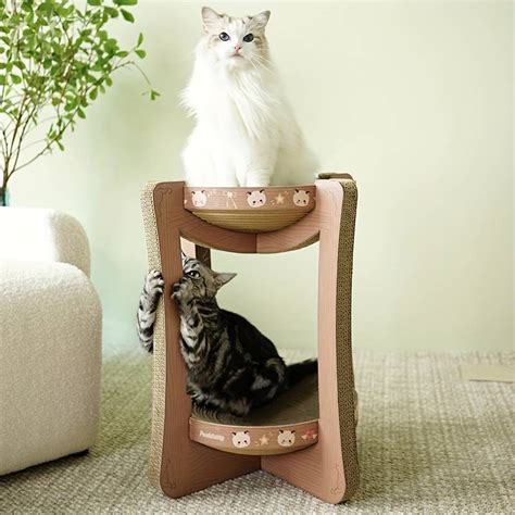 Retro Vertical Corrugated Cardboard Cat House And Scratcher Temu