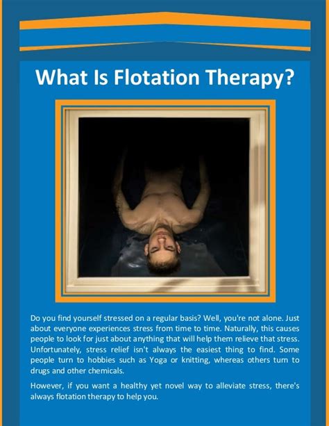 What Is Flotation Therapy?