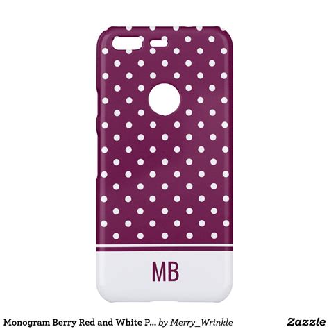 Monogram Berry Red And White Polka Dots Uncommon Google Pixel Case