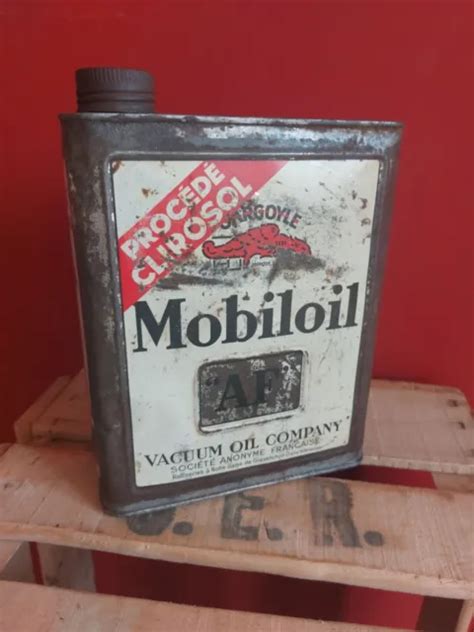 Ancien Bidon D Huile Mobiloil Gargoyle Af Vide Tat Voir Photos Eur