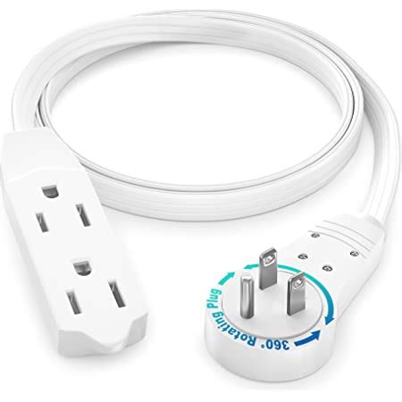 GE Pro Mini Tira Multicontactos De 3 Salidas Enchufe Plano Cable De