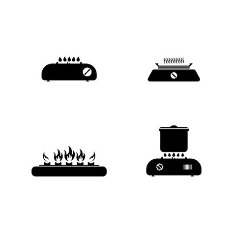 Icono De Estufa De Gas Vector Premium