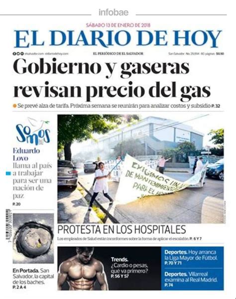 El Diario De Hoy El Salvador 13 De Enero De 2018 Infobae