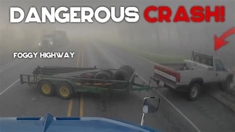 American Truck Drivers Dash Cameras Truck Flies Off Highway Overpass