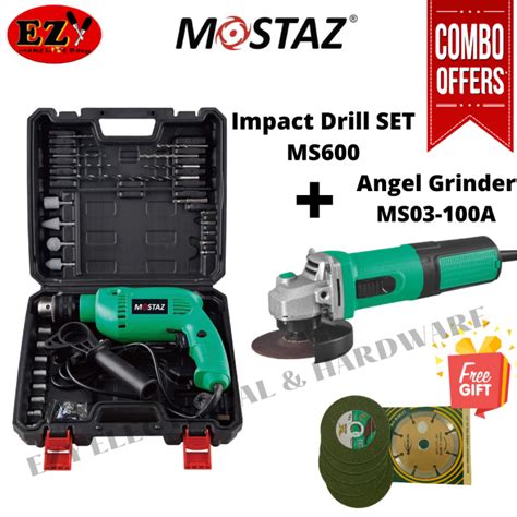 COMBO MOSTAZ ANGLE GRINDER IMPACT DRILL MS600 MS03 MS03 100A Lazada