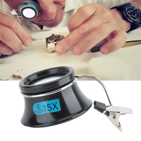 Jeweler Watch Magnifier Tool 15X Clip On Watch Magnifying Glasses