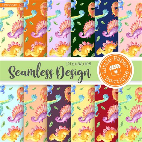 Dinosaur Digital Paper Jurassic Scrapbook Papers Dinosaurs Etsy