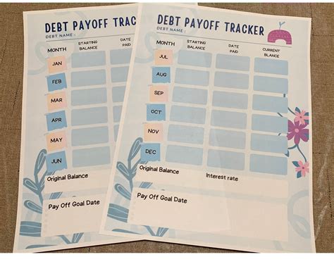 Debt Payoff Tracker Printable Printable Debt Tracker Credit Etsy