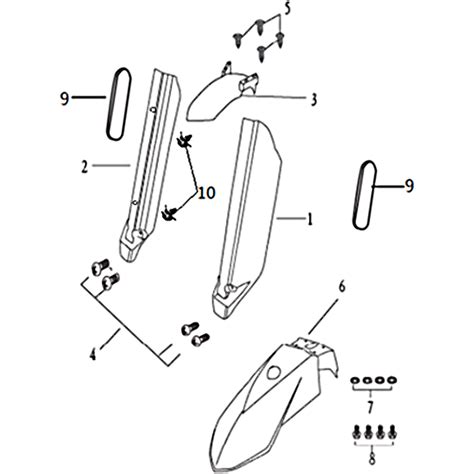 Vue Eclatee Piece Protections Garde Boue Avant Moto Masai X Ray