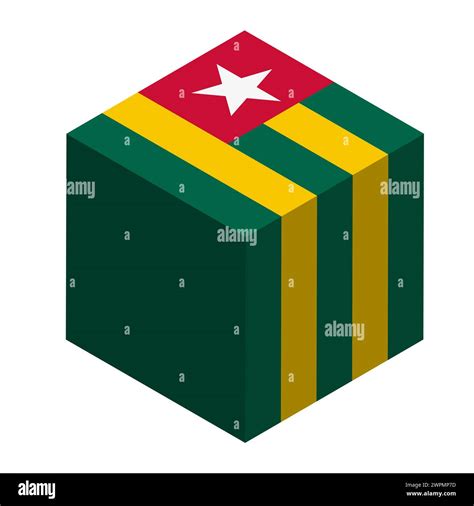 Togo Flag Isometric D Cube Isolated On White Background Vector