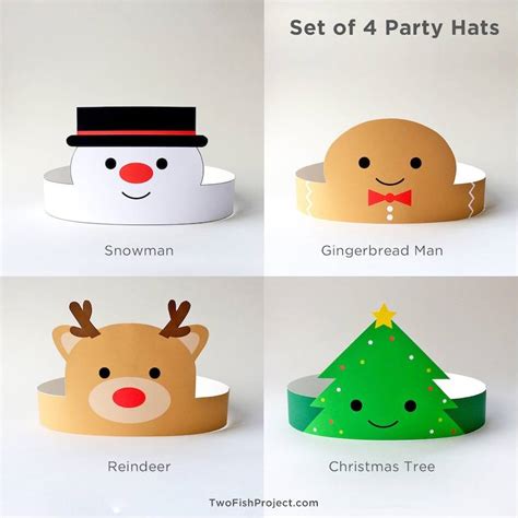 Cute Printable Reindeer Party Hats As Christmas Party Supplies Now