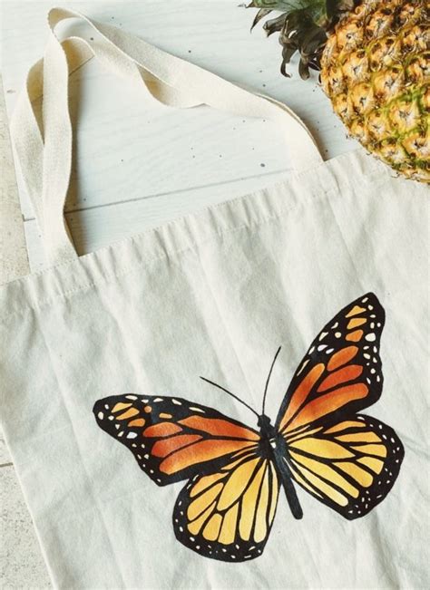 Monarch Butterfly Totebag Handpainted Handpainted Tote Bags Tote Bag