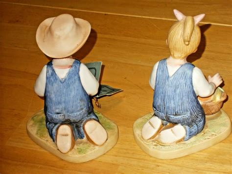 Denim Days Home Interiors Homco Figurines 1985 Harvest Helpers 1518