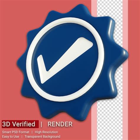 3d Symbol Rendern Verifiziert Isoliert Mit Transparentem Hintergrund