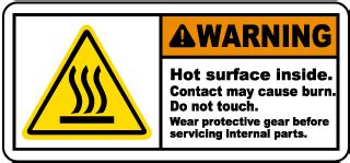 Caution Hot Stickers For Machines And Equipment