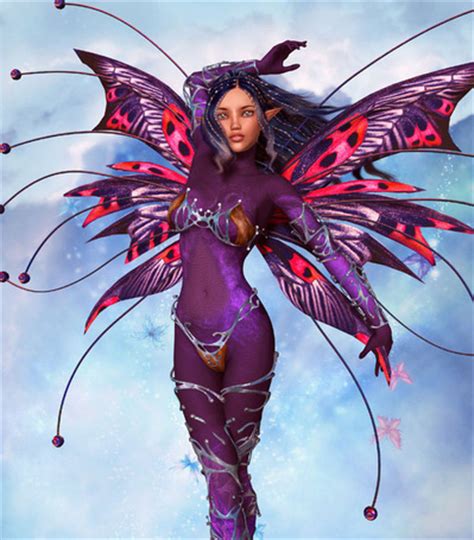 Фото Фея в сиреневом платье с полупрозрачными крыльями