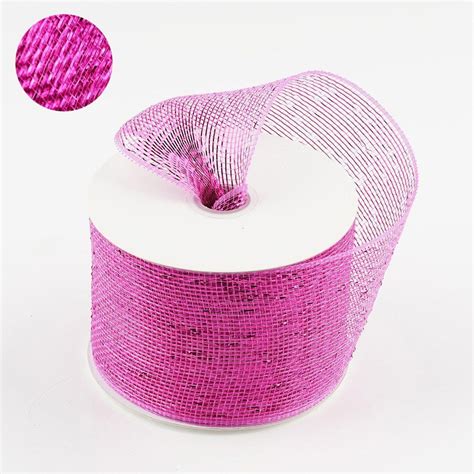 25 Yards 4 Fushia Sparkling Deco Mesh Ribbons Deco Mesh Ribbon Deco