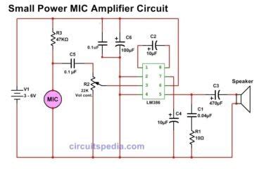 Electret Condenser Mic Amplifier Circuit Diagram Circuitspedia