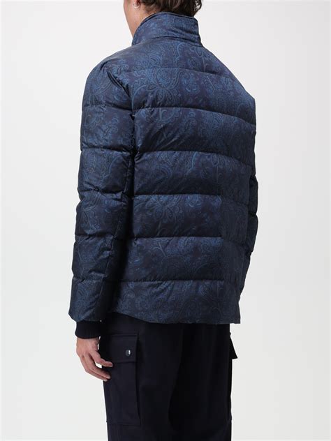 Etro Paisley Down Jacket In Quilted Nylon Blue Etro Jacket