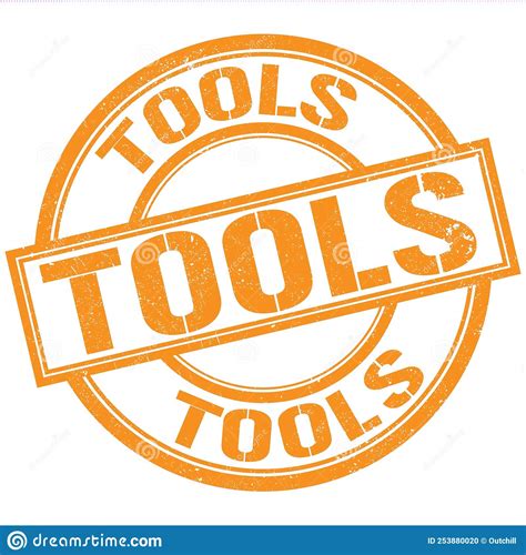 TOOLS Text Written On Orange Stamp Sign Stock Illustration